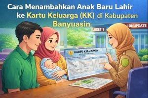 Ilustrasi proses penambahan anak baru lahir ke Kartu Keluarga (KK) di Kabupaten Banyuasin