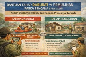 Perbedaan bantuan tahap darurat dan pemulihan pasca bencana di Banyuasin serta perkiraan waktu masuk
