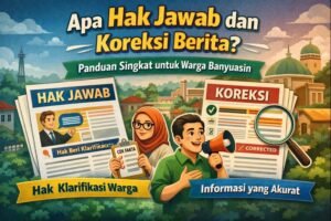 Infografis hak jawab dan koreksi berita sebagai panduan warga Banyuasin untuk klarifikasi dan informasi akurat