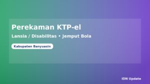 Ilustrasi panduan perekaman KTP elektronik untuk lansia atau disabilitas di Kabupaten Banyuasin (jemput bola, syarat, alur)