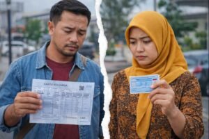 Ilustrasi warga memegang KK dan KTP setelah perceraian di Kabupaten Banyuasin