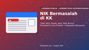 Ilustrasi perbaikan data NIK bermasalah pada Kartu Keluarga (KK) di Kabupaten Banyuasin