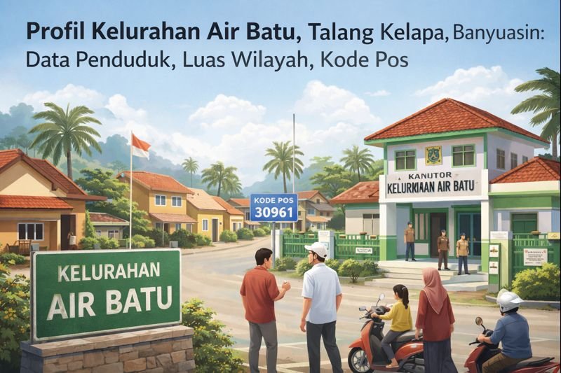 Ilustrasi kantor Kelurahan Air Batu di Kecamatan Talang Kelapa, Kabupaten Banyuasin (kode pos 30961)