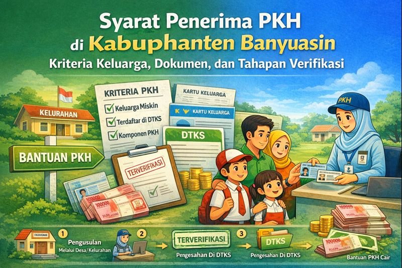 Ilustrasi keluarga mengurus persyaratan Program Keluarga Harapan (PKH) di Kabupaten Banyuasin melalui pendamping sosial