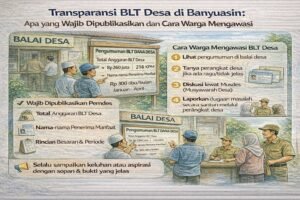 Infografis transparansi BLT Desa di Kabupaten Banyuasin: informasi wajib dipublikasikan dan cara warga mengawasi dengan santun