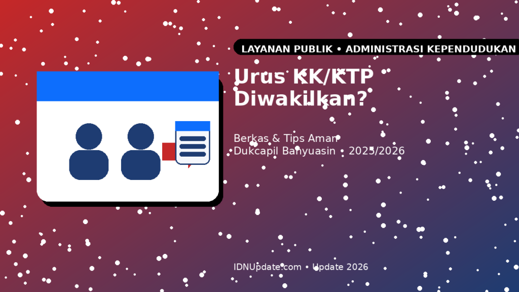 Ilustrasi pengurusan KK atau KTP yang diwakilkan jika pemohon tidak bisa datang ke Dukcapil Banyuasin