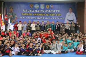 Camat Talang Kelapa Salinan menghadiri pembukaan Kejuaraan Karate Danyon Arhanud 12/SBP Cup di Aula Darmawangsa Yonarhanud 12/SBP