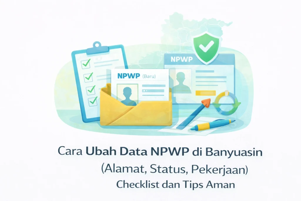 lustrasi checklist ubah data NPWP di Banyuasin seperti alamat, status, dan pekerjaan dengan berkas serta verifikasi aman