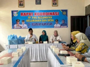 Penyaluran bantuan CPPD berupa beras khusus untuk balita terdampak stunting di Kecamatan Talang Kelapa, Kabupaten Banyuasin