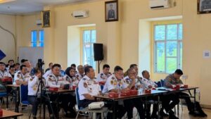 Suasana rapat koordinasi perhubungan kabupaten/kota se-Sumatera Selatan di aula Dishub Provinsi Sumsel, dihadiri jajaran Dishub termasuk perwakilan Banyuasin.