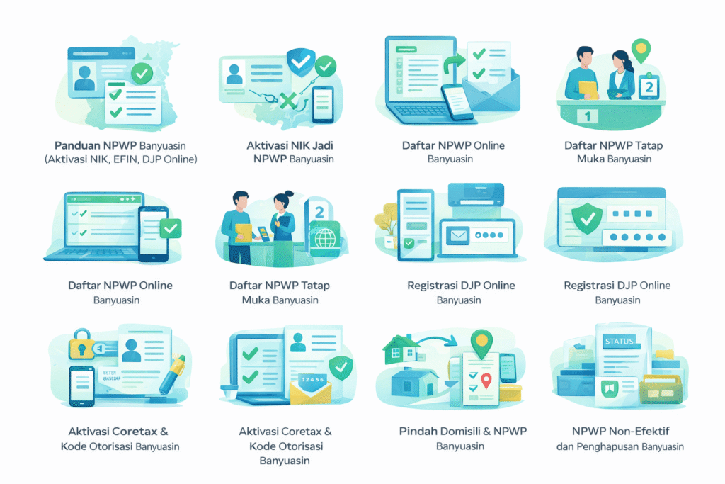 Ilustrasi panduan NPWP di Kabupaten Banyuasin: aktivasi NIK, EFIN, dan akses DJP Online