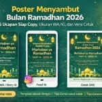 Poster Menyambut Bulan Ramadhan 2026: 35 Ucapan Siap Copy, Ukuran WA/IG, dan Versi Cetak