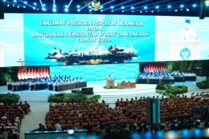 Presiden Prabowo memberikan arahan pada Rakornas Pemerintah Pusat dan Daerah 2026 di Sentul