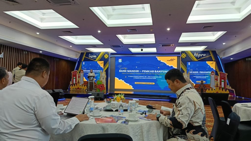 Suasana kegiatan sinergi Bank Mandiri dan Pemerintah Kabupaten Banyuasin membahas kerja sama layanan keuangan bagi ASN