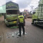 Truk Tabrak Ekor Truk di Jalintim KM 28 Sembawa, Arus Sempat Tersendat