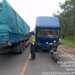 Truk Tangki Mogok di Jalintim KM 24 Sembawa, Satlantas Banyuasin Terapkan Buka-Tutup Arus