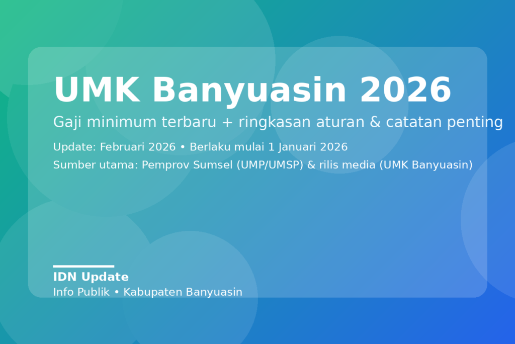 UMK Banyuasin 2026 dan info gaji minimum terbaru