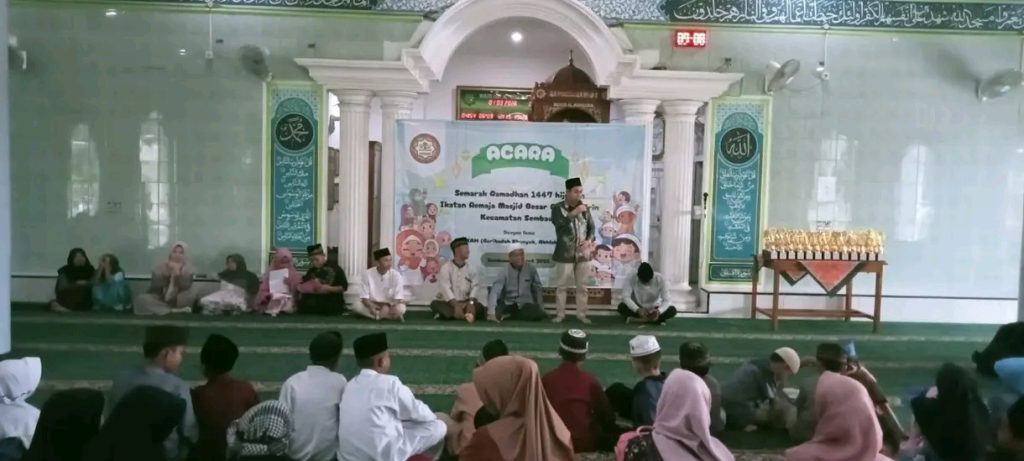 Suasana Semarak Ramadhan 1447 H di Masjid Besar Al Muhajirin, Kecamatan Sembawa, dengan rangkaian acara dan peserta yang hadir.