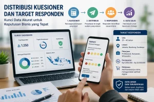 Ilustrasi distribusi kuesioner dan target responden survey untuk memperoleh data bisnis yang akurat