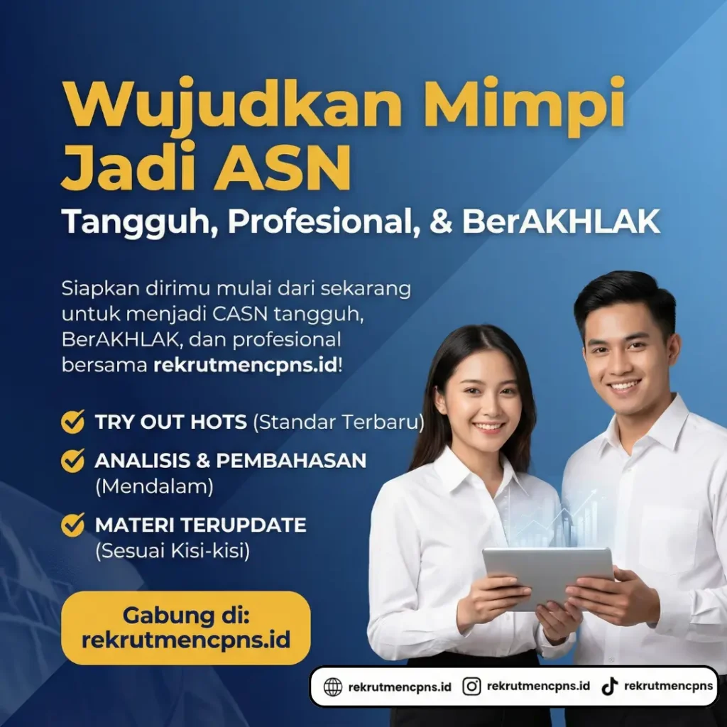 Banner persiapan CPNS 2026 dengan try out HOTS, analisis pembahasan, dan materi terbaru
