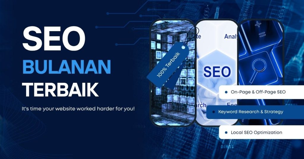 Ilustrasi jasa SEO bulanan untuk optimasi website UMKM dan bisnis kecil